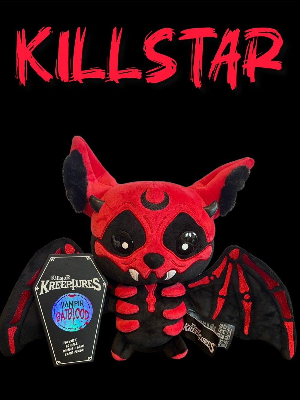 Killstar Vampir Batblood Plush - Red & Black Kreeptures BAT